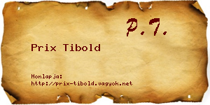 Prix Tibold névjegykártya
